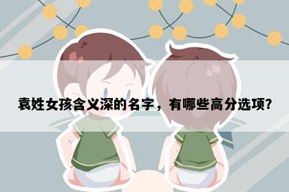 袁姓女孩含义深的名字，有哪些高分选项？